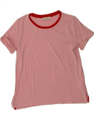 Oasis Damen T-Shirt Oberteil UK 14 Medium Rosa Baumwolle AC09