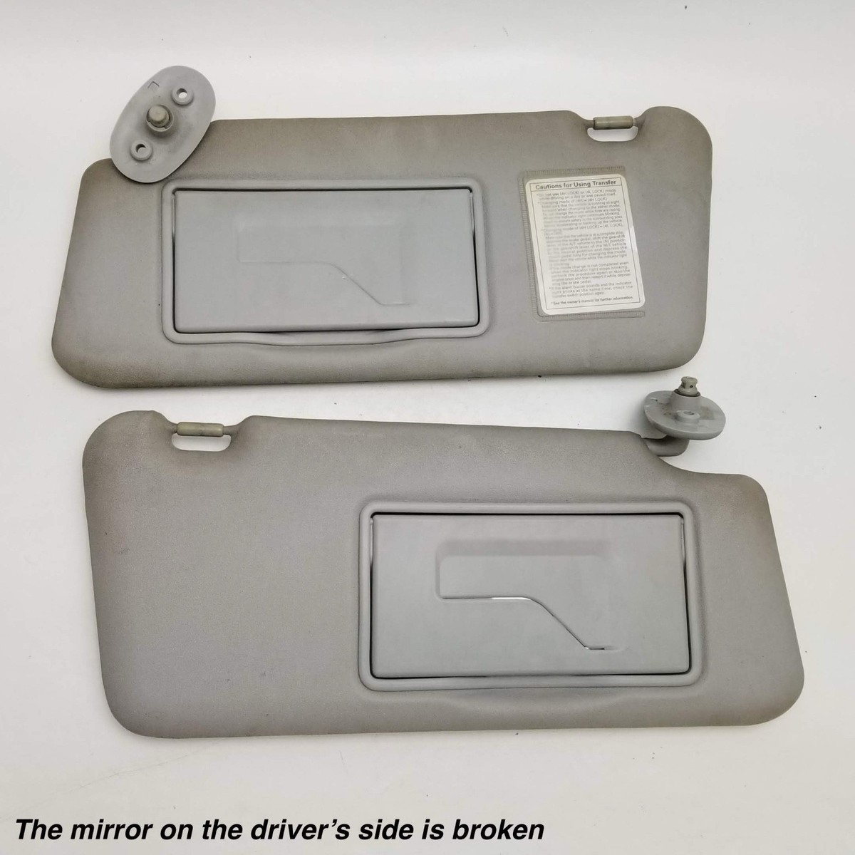 Gray Sun Visor Left Driver Side With Sunroof Light For 2007-2011