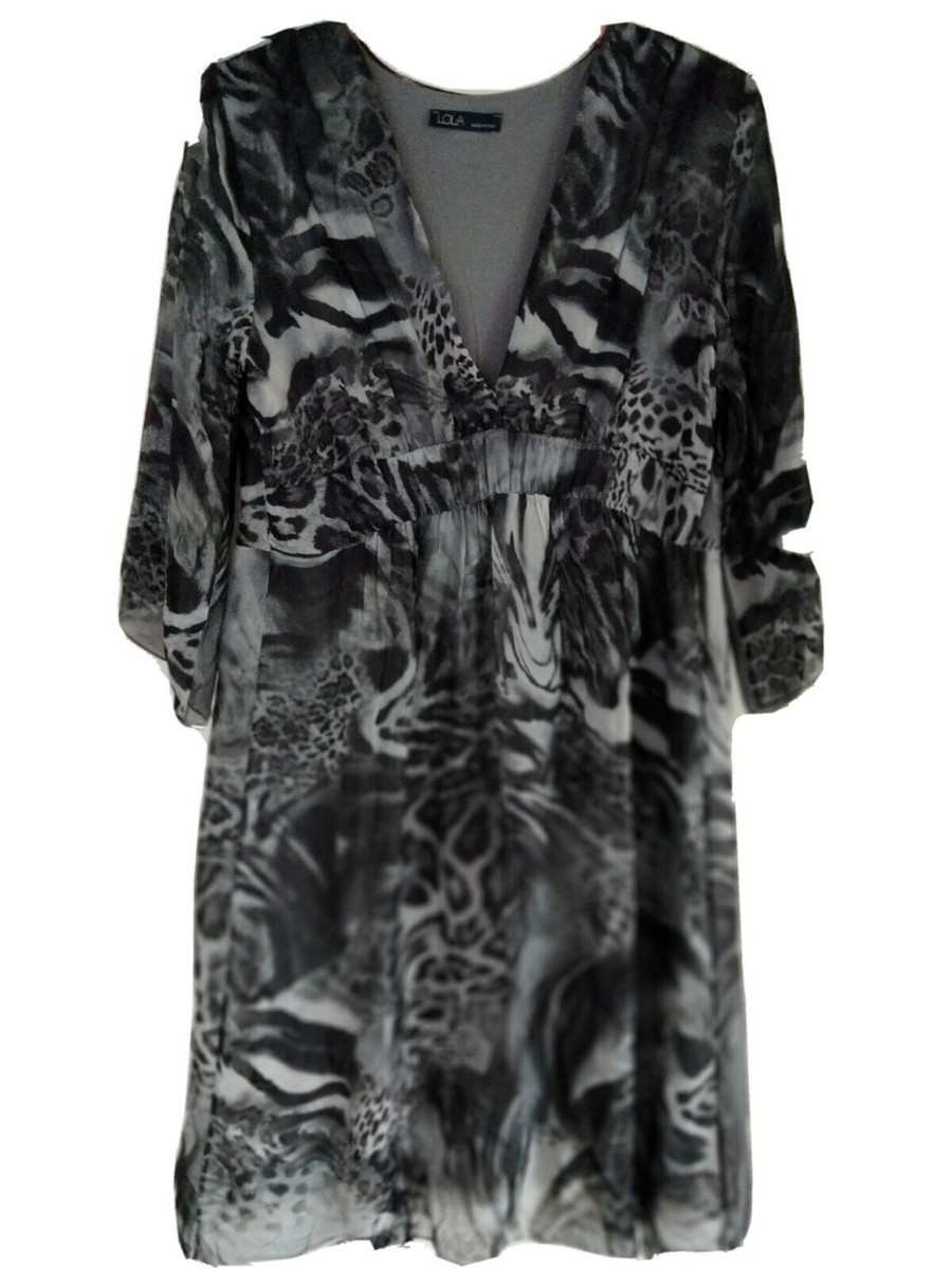 grey animal print dress Girls Metallic Semi Formal Dress