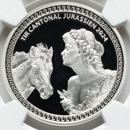 Switzerland 2024 NGC PR70 Swiss Jura Shooting Festival Hab-119a 1 Oz SILVER Coin