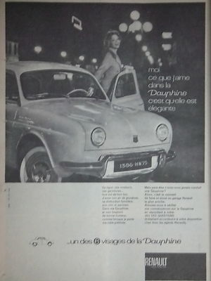 WERBUNG MICH WAS ICH AN RENAULT DAUPHINE MAG IST, DASS SIE ELEGANT IST