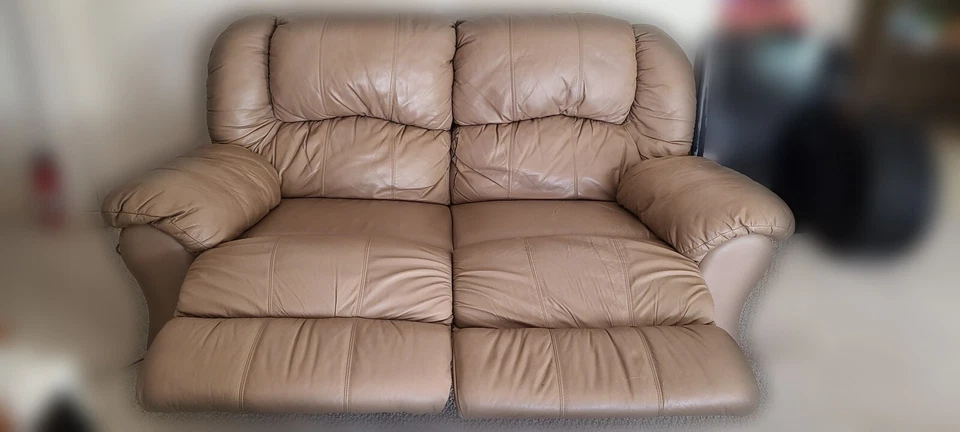 Franklin 2003 sofá marrón claro y sofá de dos plazas Foto 3 de 4