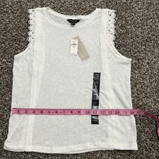 BANANA REPUBLIC Eyelet Ruffle T-Shirt Tops Petite XXS