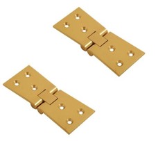 HEAVY DUTY 32mm Polished Brass Counter Flap Hinges Pair Pub Bar Counterflap