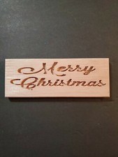 Wood Cut Out Merry Christmas sign 9.5" X 3.5"
