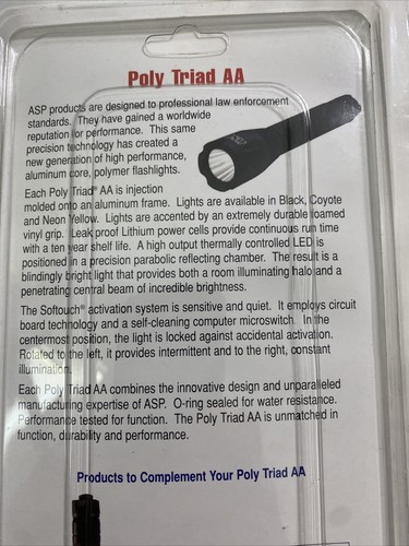 ASP POLY TRIAD AA Flashlight Neon Yellow - Picture 5 of 6