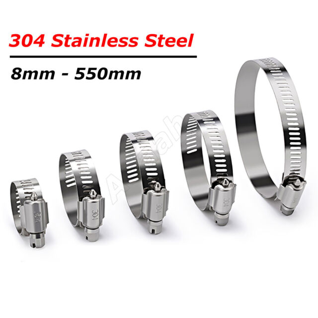 304 Stainless Steel Hose Clips Jubilee Clip Fuel Gas Oil Pipe Clamps 8mm-550mm 304 Stainless Steel Hose Clips Jubilee Clip Fuel Gas Oil Pipe Clamps 8mm-550mm