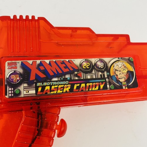 Contenedor electrónico de caramelos láser de colección X-Men vacío 1995 de Marvel Comics raro - Imagen 2 de 10