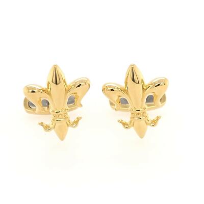 Fleur De lis Gold Plated Cufflink's Men's Jewelry 925 Sterling Silver