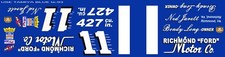  11 Ned Jarrett Richmond Ford Motor Company. 1/64th HO Scale Slot Car Decals