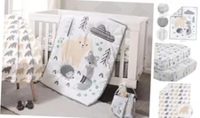  Woodland Crib Bedding Set, 5 Pieces, Forest Creatures 