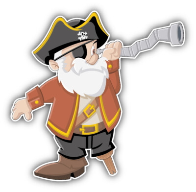 Old Pirate Cartoon Car Bumper Sticker Decal "SIZES" | eBay
