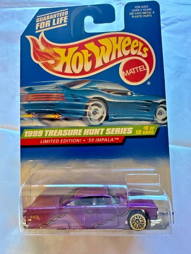 Hot Wheels Vintage 1999 Treasure Hunt #6 '59 Chevy Impala Limited Edition W/case