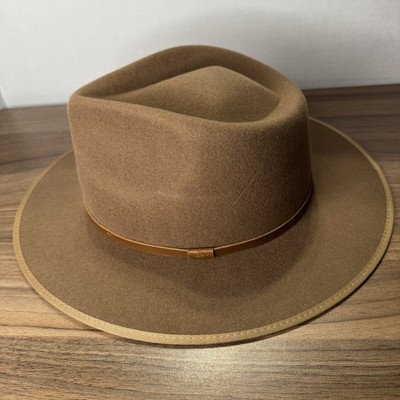 Will & Bear Unisex Calloway Wool Hat Tan Brown Wide Brim Fedora MSRP $119 NWT