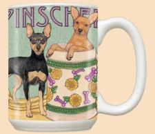 Miniature Pinscher Min Pin Dog Ceramic Coffee Mug Tea Cup 15 oz