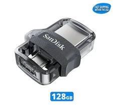 Sandisk Ultra Dual 128GB m3.0 Flash Drive Thumb Drive Pen Drive
