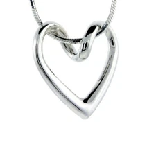 Sterling Silver Floating Heart Slide Pendant, Flawless Quality