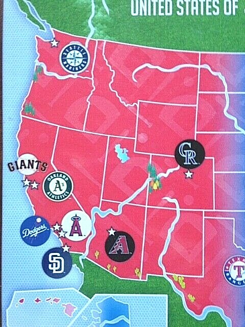 Baseball Map United States of Baseball COMPLETE 500 Pc