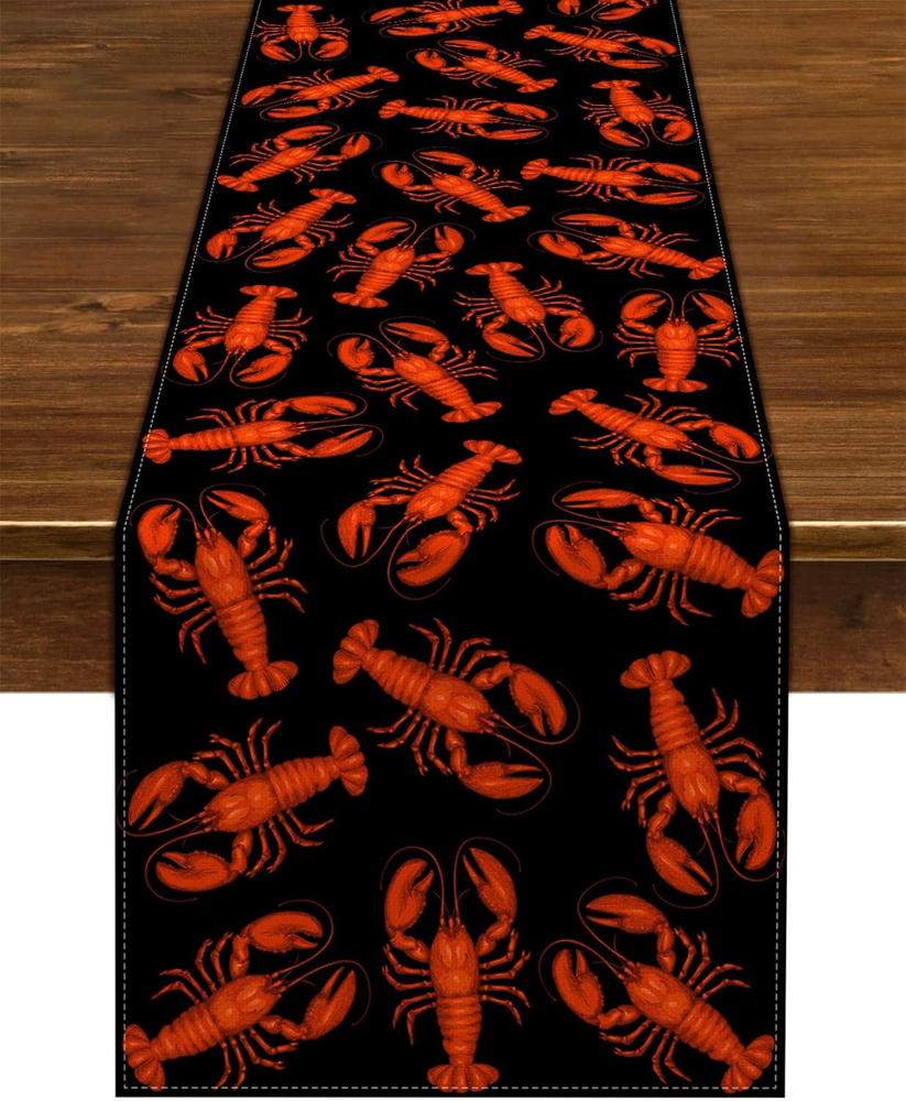 Crawfish Table Runner Crawfish Boil Party Table Decoration Lobster Seafood Boil