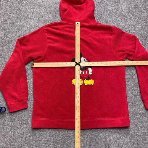 Mickey Mouse Jacket Girls Large Red Disney Fleece Zip Hoodie Satin Sweater - Picture 8 of 10