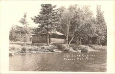 RPPC Beaver Bay Minnesota Shoreline View at Lax Lake Cabins 1959