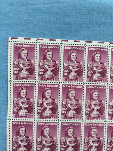 U.S. POSTAGE STAMPS , HONORING BABE ZAHARIAS, 1981, ONE FULL SHEET OF 50 STAMPS - Picture 9 of 10