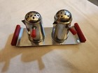 1940's Vintage Occupied Japan Salt & Pepper Set w/ Tray; Handle and Spout Motif — photo 1