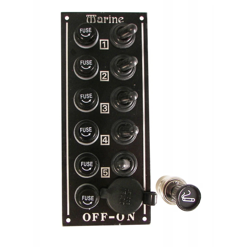 Panel Eléctrico 12VOLT Con 4/5 Interruptores de Palanca + Enchufe - Imagen 2 de 3