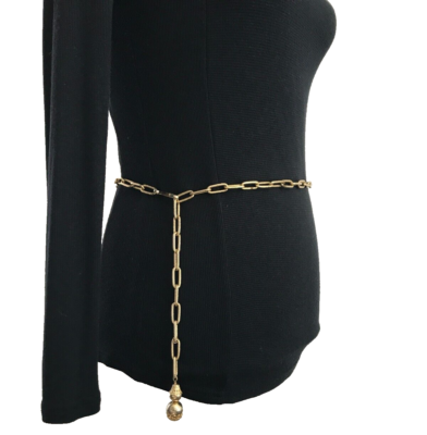 Women's Chain Belt XS Gold VTG Ball & Chain Classic Paper Clip Disco Metal  | eBay