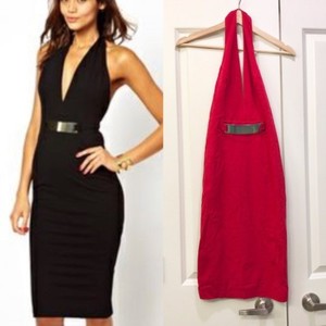 asos red halter neck dress