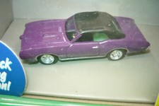 PONTIAC GTO, Johnny Lightning Thunderjet 500, Purple, Pull-Back HO Slot Car, NEW