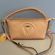 VALENTINO BY MARIO VALENTINO Grace Logo Leather Shoulder Bag - Peach Blush - NWT