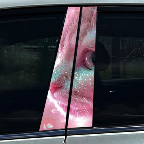 2x Cool Lovely Cat Car Center Pillar Sticker B Pillar Protective Film Decoration - Bild 6 von 27