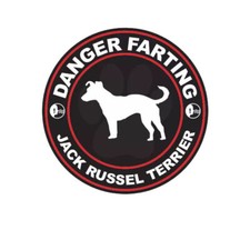 Danger Farting Jack Russel Terrier Sticker Decal