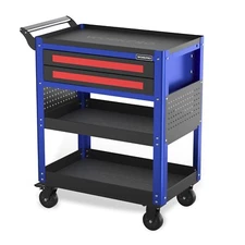 WORKPRO Premium 28" 2-Drawer Rolling Tool Cart Heavy Duty Utility Industrial