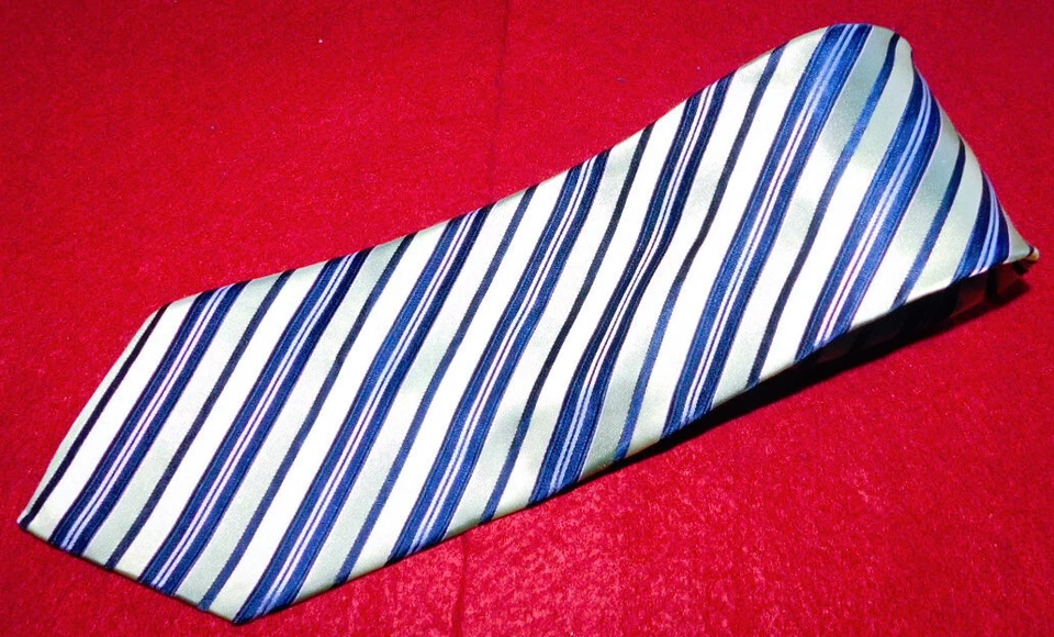 CORBATA A RAYAS VERDE/AZUL/BLANCO HECHA EN EE. UU. DE JONES NUEVA YORK - CORBATAS DE DISEÑADOR. Foto 2 de 3