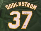 Tyler Soderstrom Oakland A's Auto Signed Custom Jersey Beckett Witness Green — photo 2