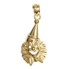 New 14k Gold Clown Charm Pendant