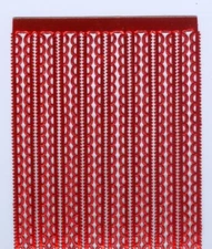 RED FOIL GERMAN DRESDEN DIE CUT MINI SCALLOPED BORDER VICTORIAN CRAFTS