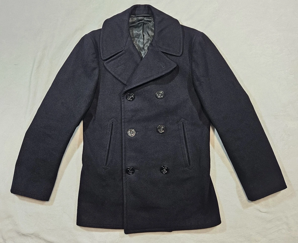 Vintage Navy Pea Coat In Vintage Outerwear Coats & Jackets For Men