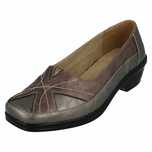 Ladies F3R050 Slip On Slightly Wedged Heel Shoes By Eaze £5.99 - Picture 11 of 20