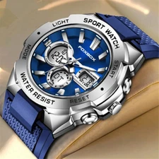 LIGE FOXBOX Men's Sport Digital Watch Water Resist Silicone Strap LED Wristwatch