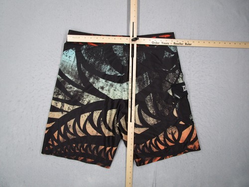 Da Hui Board Shorts Mens 36 Black Floral 10" Surf Swim Beach Resort Travel - Picture 4 of 7