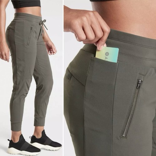 Athleta Trekkie North Jogger Mountain Olive taglia 12 grande escursionismo tempo libero nuovo con etichette - Foto 2 di 10