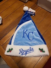 Forever Collectibles MLB Kansas City Royals Christmas Santa Hat Adult Blue
