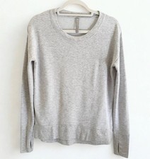 Athleta Pullover Sweatshirt XS Gray Modal Thumbhole Relaxed