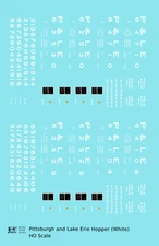 K4 HO Scale Decals Pittsburgh and Lake Erie Hopper Car White P&LE