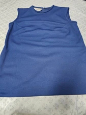 Center Stage Womens Top Blue 1/2 Zip Down Back Sleeveless