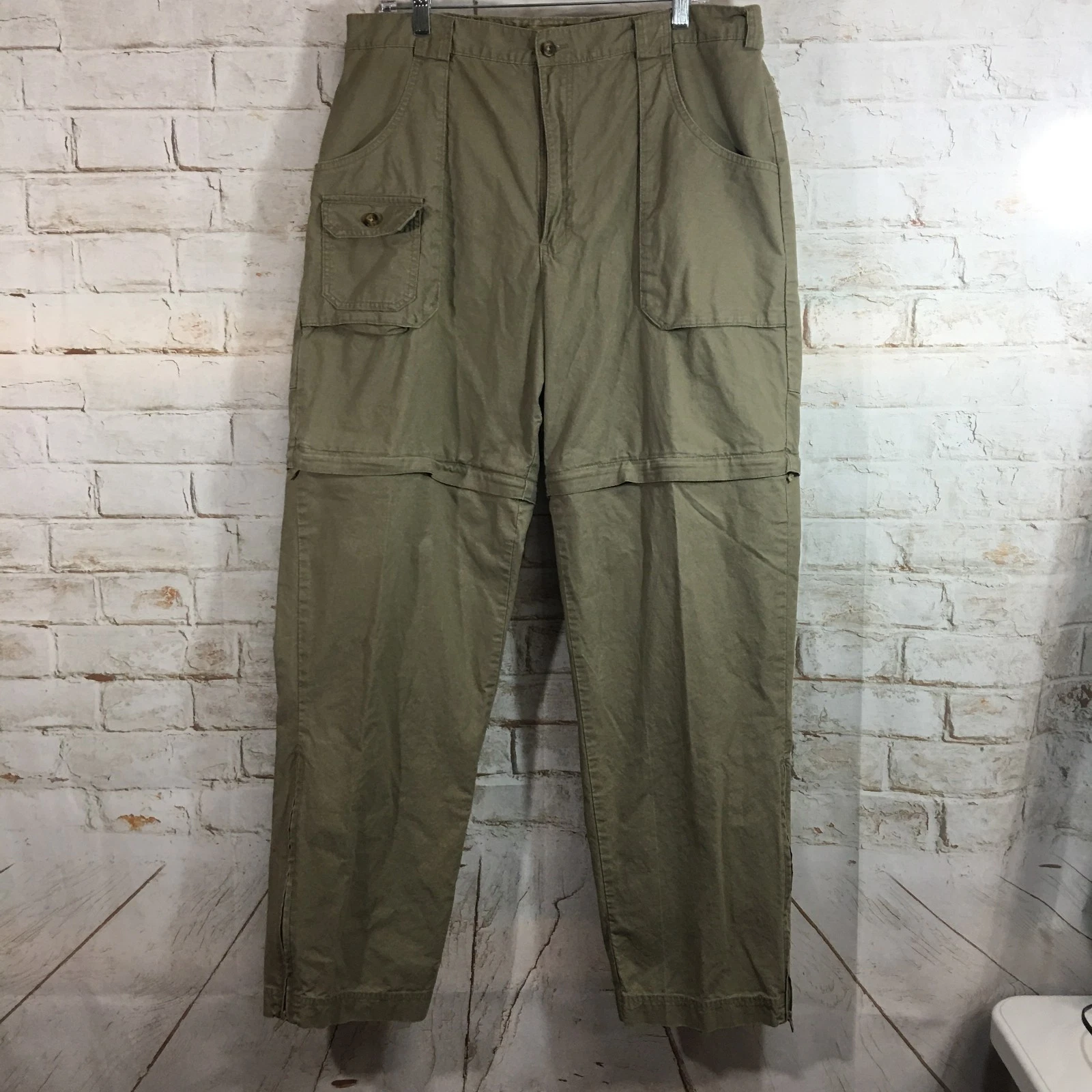 Cabela’s Convertible Cargo Pants Mens Size 38x34 Tan Cotton Hunting Outdoors