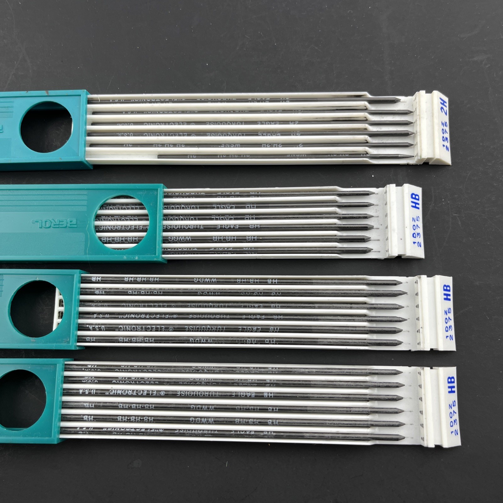 Lot of 4  Berol Turquoise Eagle Drawing Leads 2375 HB 1 Dozen NOS Vintage New
